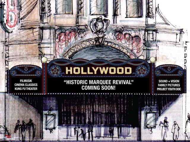 Hollywood Theatre New Marqee Design Hollywood Theatre New Marqee Design with LED lights part of Neil Kelly Design Build Fundraising effort