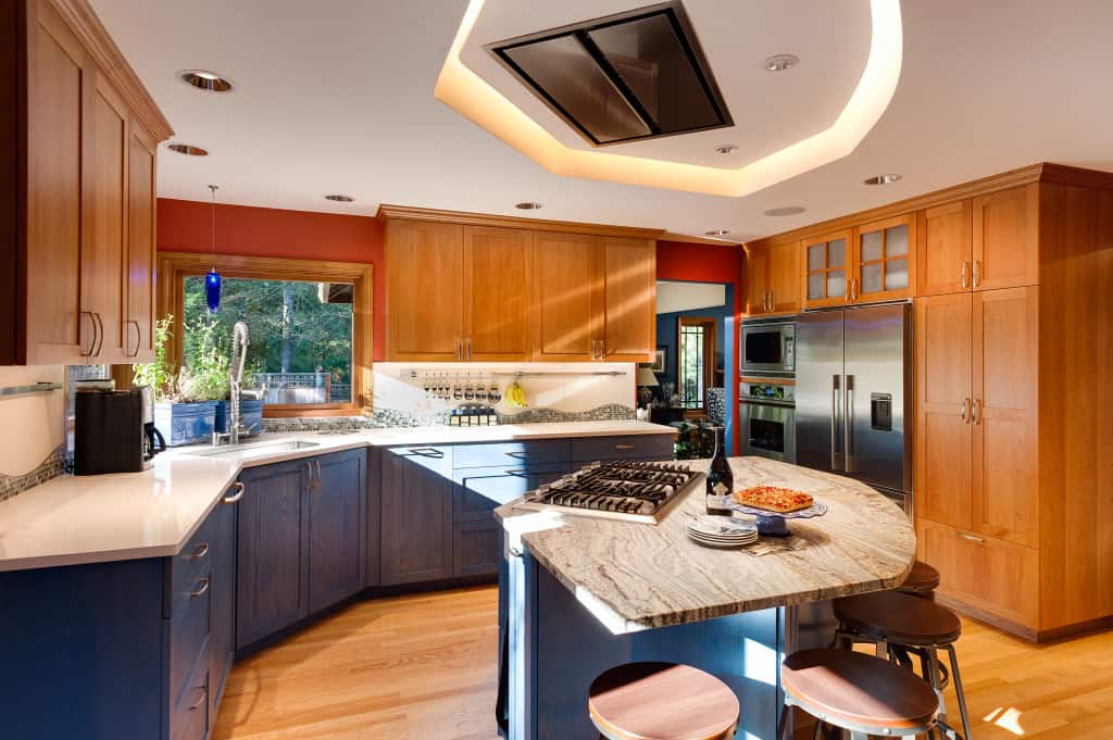 Remodeled kitchen on job tour.