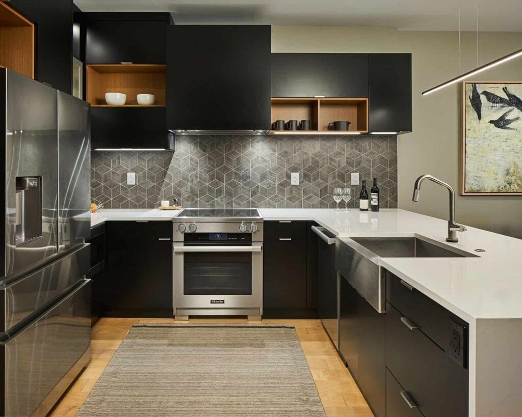 Black Kitchen Cabinets - Small Condo Kitchen Remodel