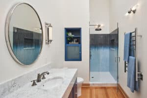 Does you home really need a bathtub? This condominium bathroom might be too small for a tub