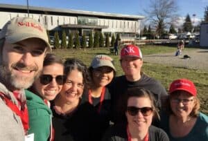 Neil Kelly employees volunteering in gardens for B Corp Day Of Service