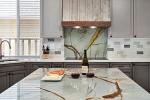 Granite countertop and backsplash kitchen remodeling project