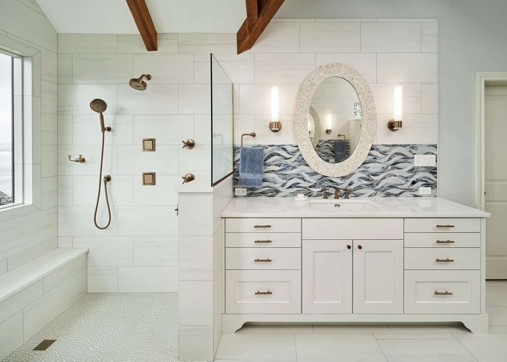 Vancouver Primary Bath and Wetroom including vanity and walk-in shower.