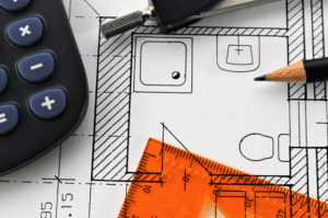 Floorplan of a bathroom remodel.