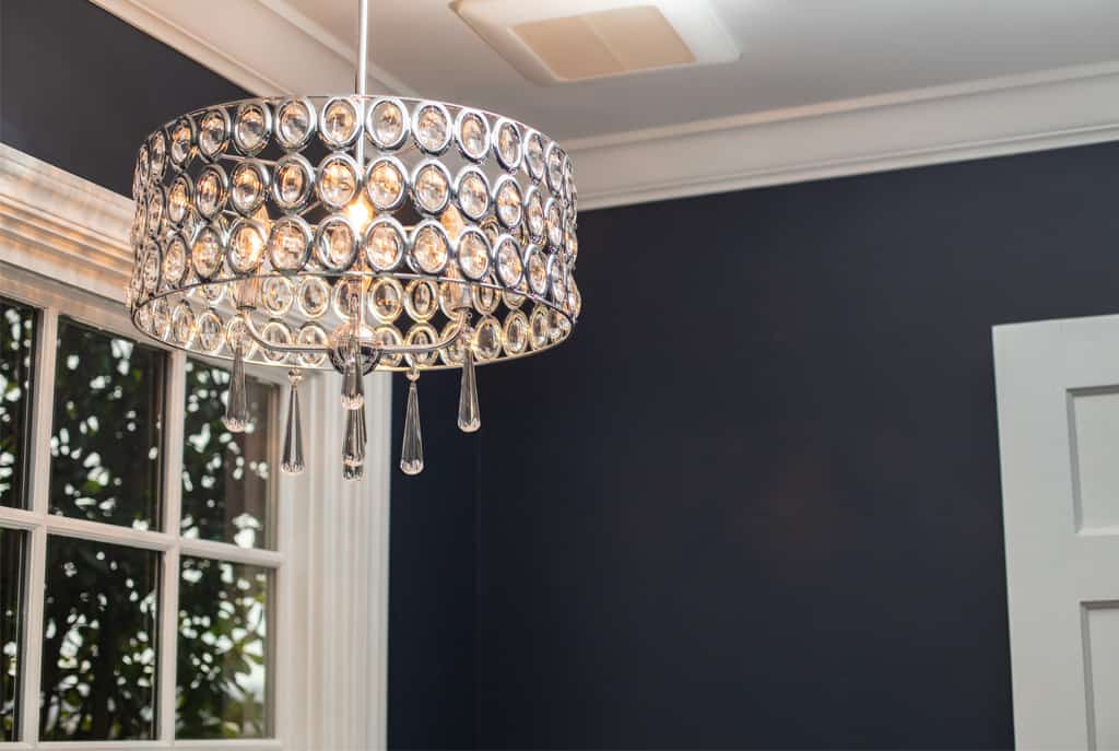 Powder room: Pendant light.