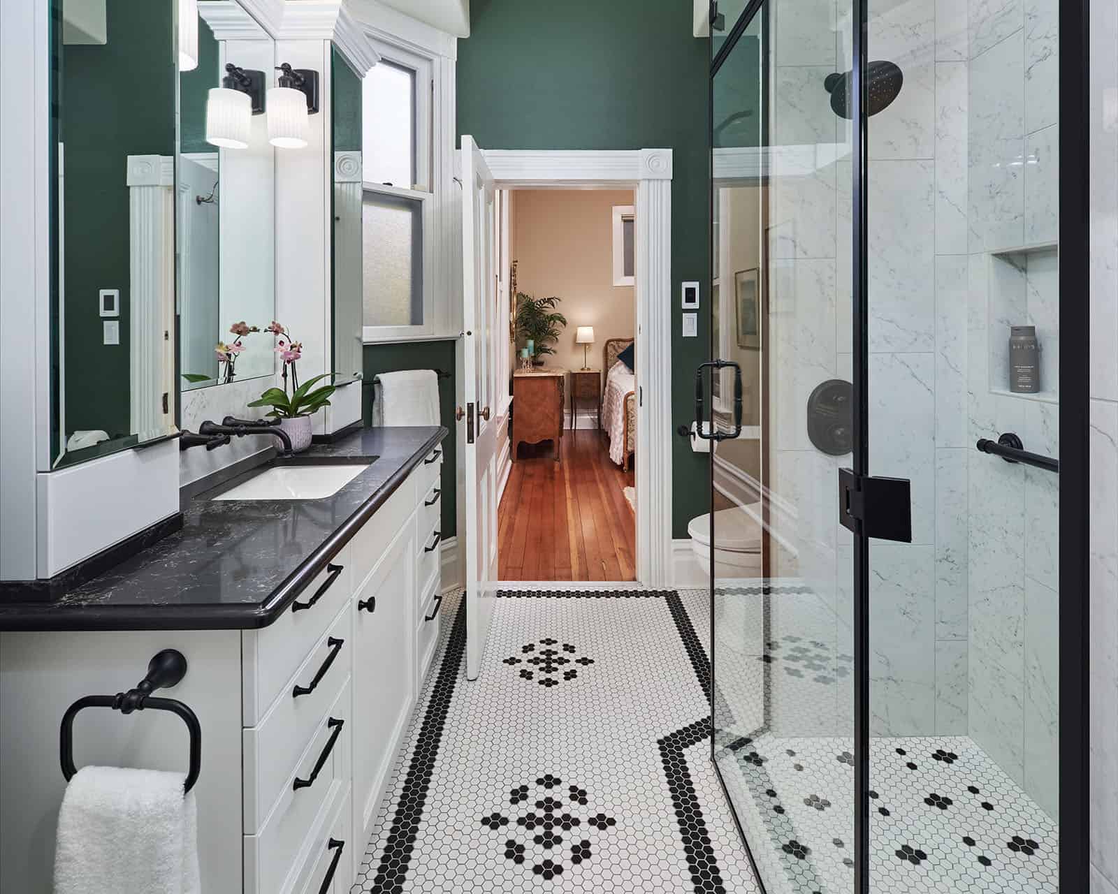 Green trend on display in this Portland area bathroom remodel