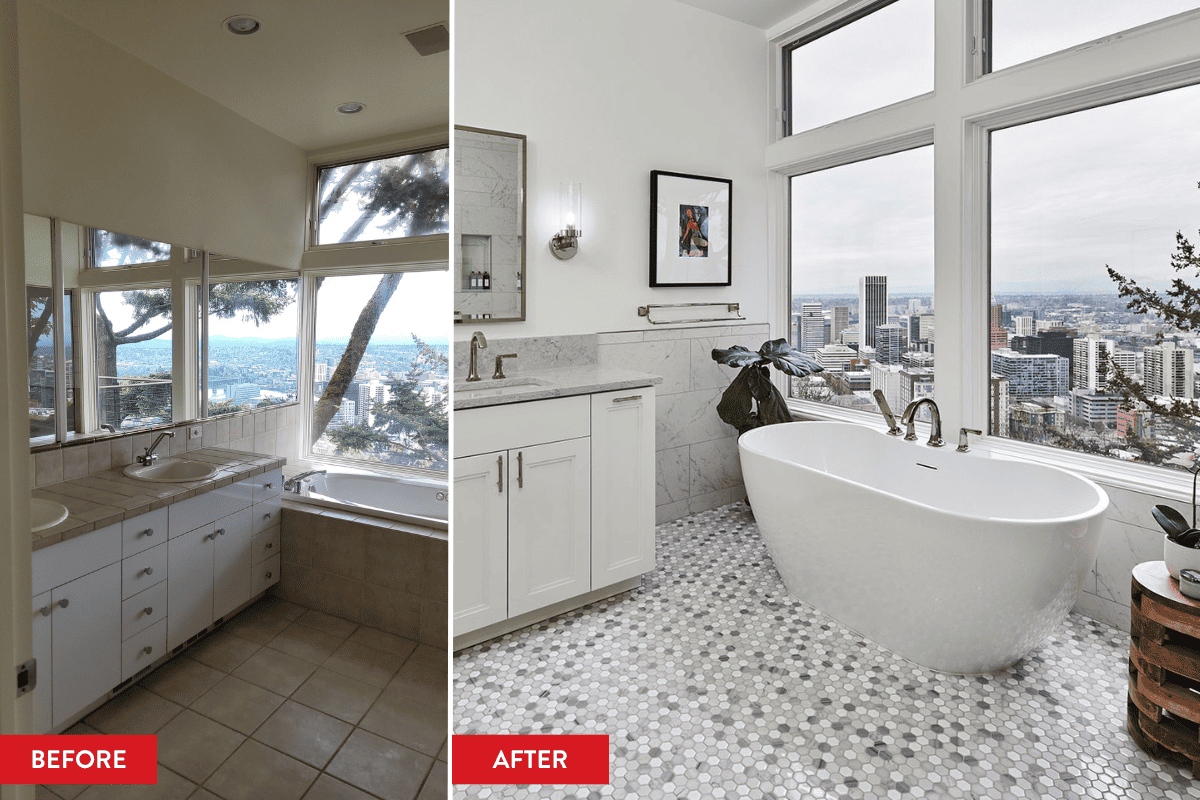 before and after bathroom remodeling in portland oregon