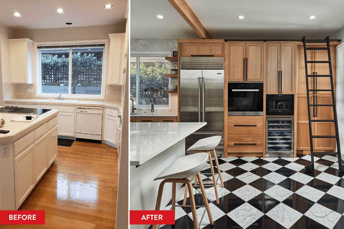 before and after kitchen remodeling in Beaverton, Oregon