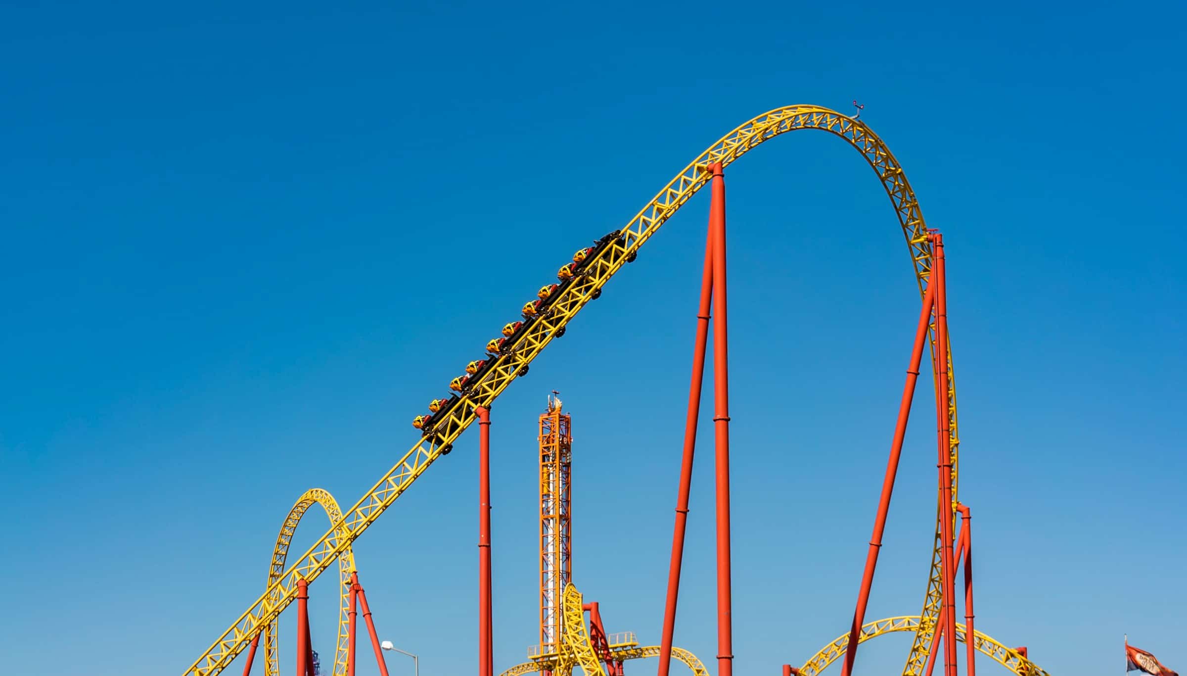 roller coaster on a sunny day