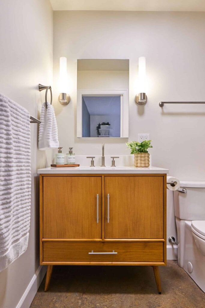 A remodeled guest bathroom in southwest Portland