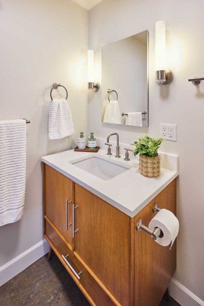 A remodeled guest bathroom in southwest Portland