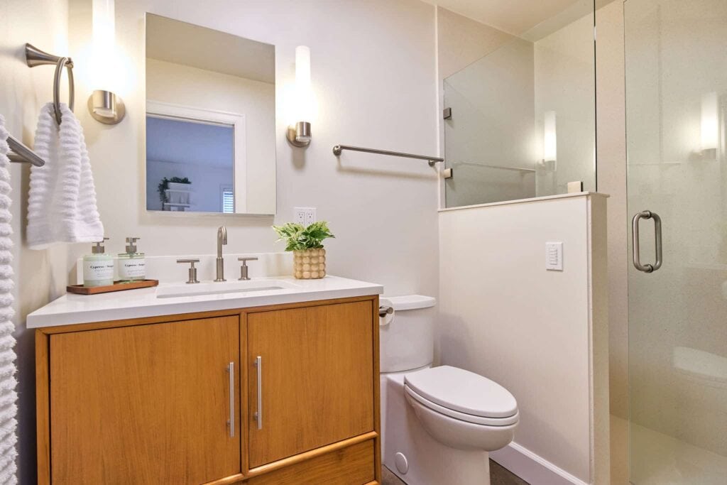 A remodeled guest bathroom in southwest Portland