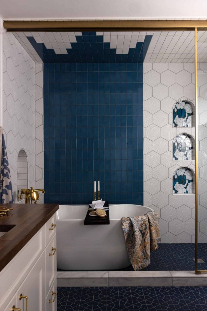The remodeled primary bathroom