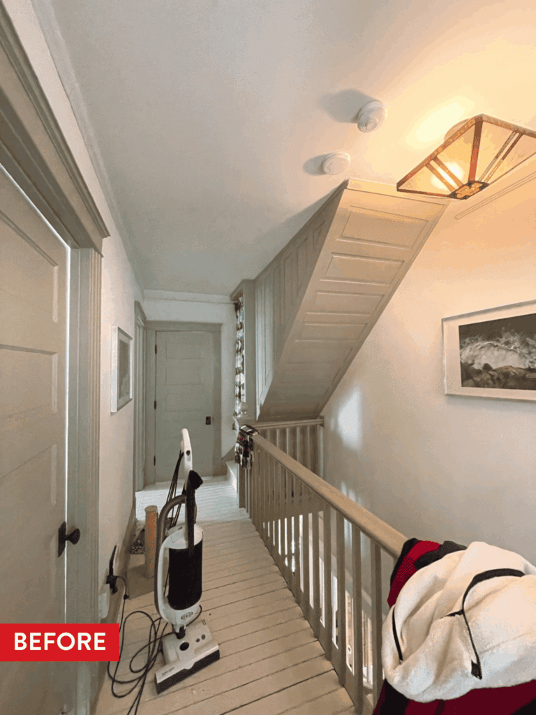 The second floor hallway before remodeling
