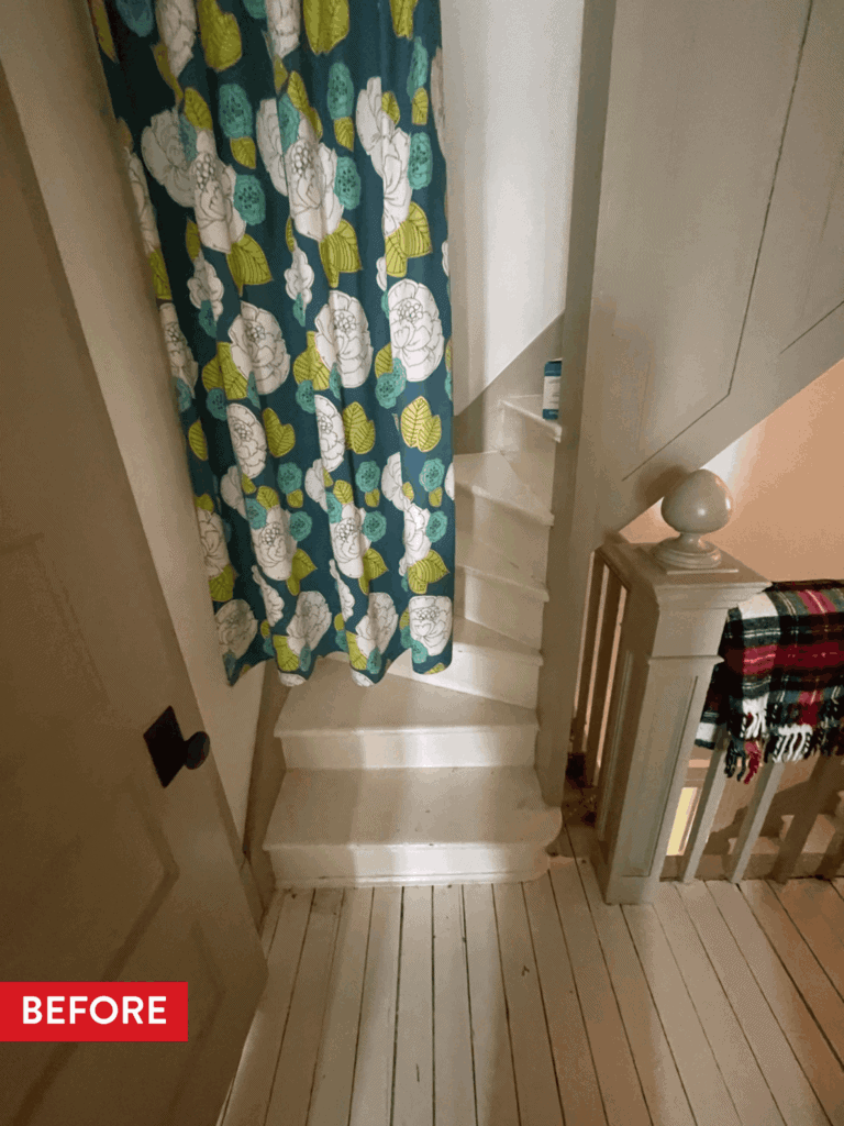 Stairway to the attic before remodeling