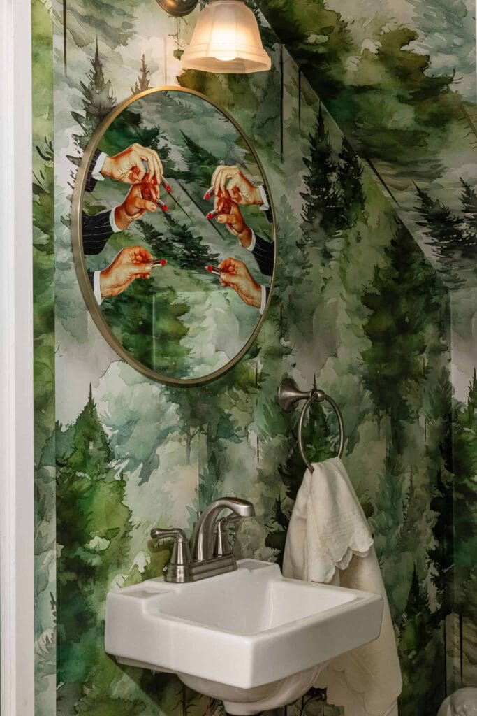 The remodeled powder room