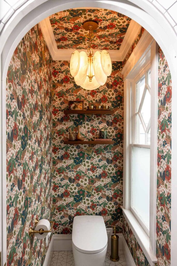 The remodeled primary bathroom water closet