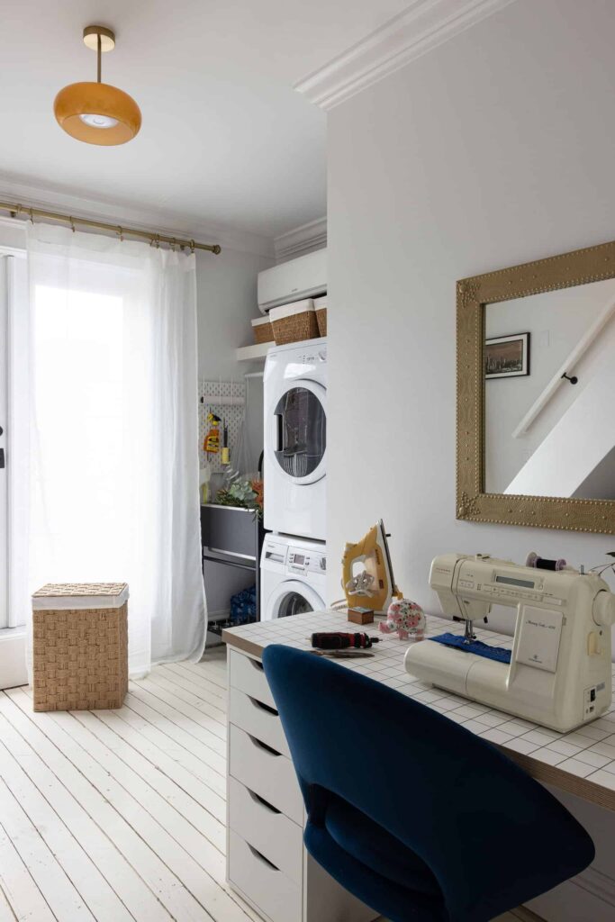 The remodeled laundry/sewing room