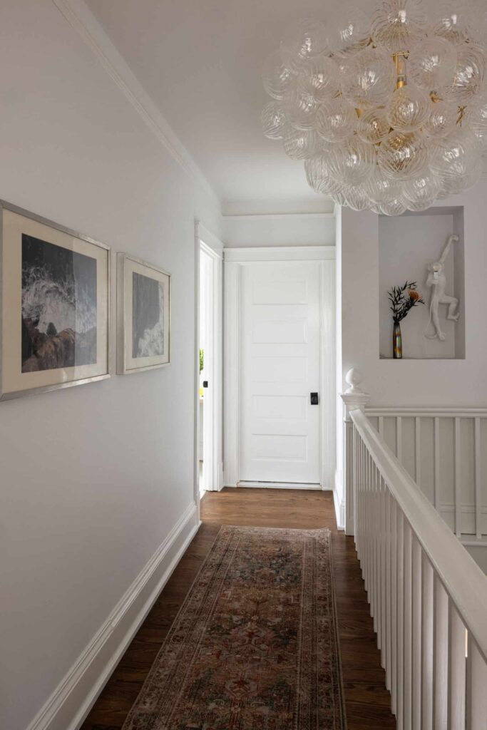 The remodeled second floor hallway