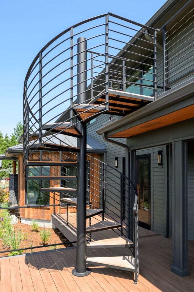 exterior spiral staircase by Neil Kelly