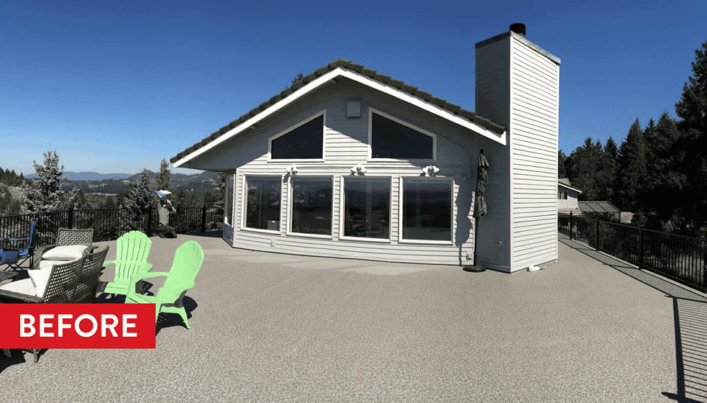 The outdoor living space before remodeling