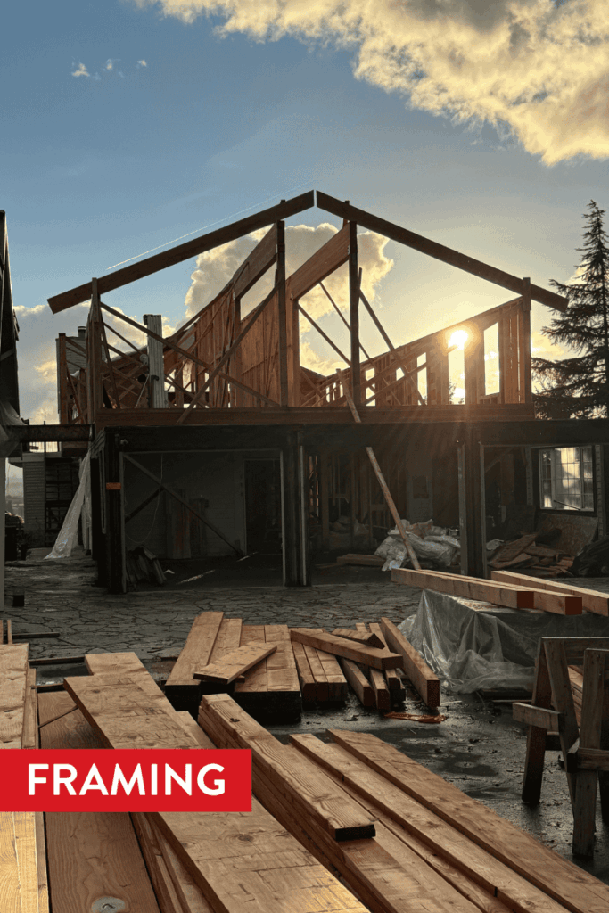 framing begins on the second story addition