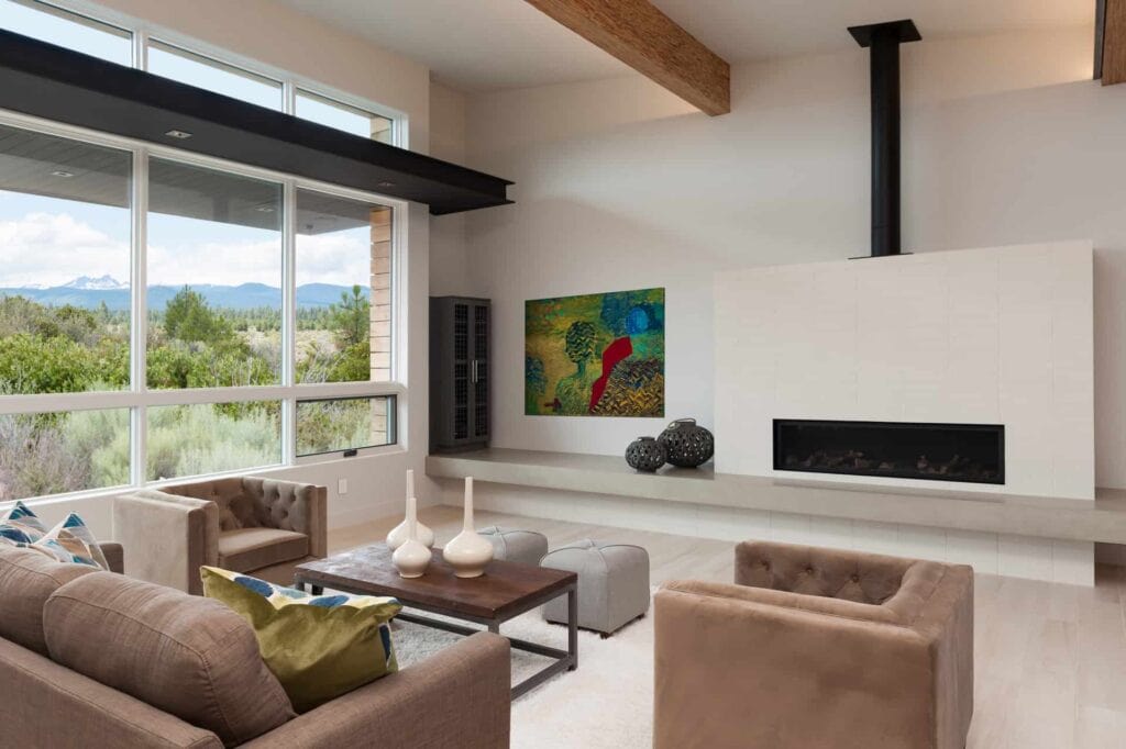 Living Room - Mid Century Inspired Custom Home In Central Oregon