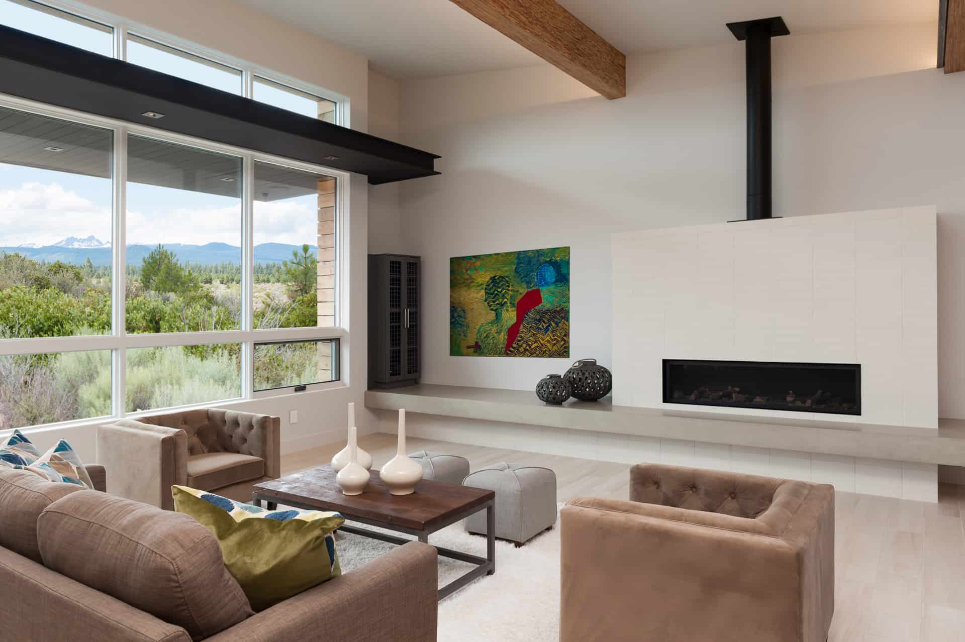 Living Room - Mid Century Inspired Custom Home In Central Oregon