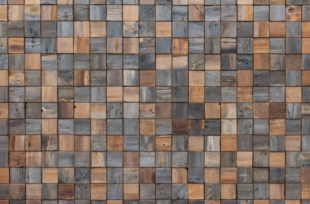Backsplash featuring Reclaimed Wood - Mid Century Inspired Custom Home In Central Oregon