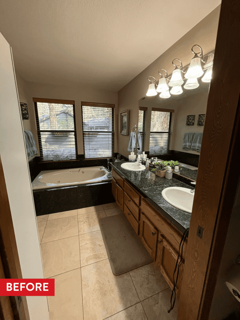An outdated bathroom before remodeling