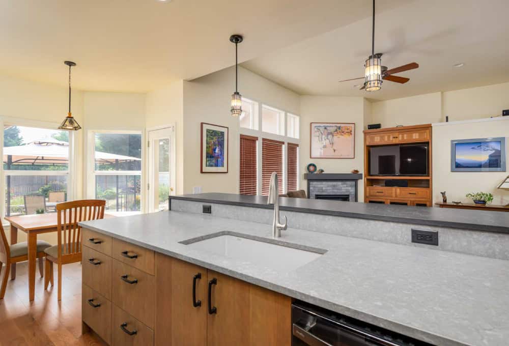 Grey Cement Elegance countertop around an under-mount sink.