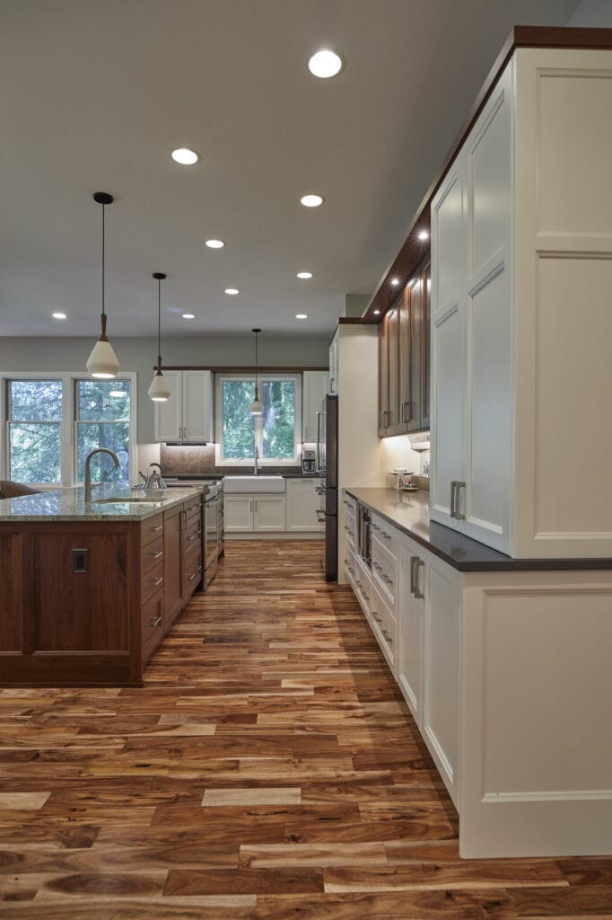Long view down the kitchen run.