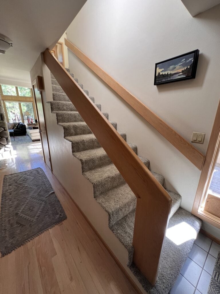 stairs before black butte contemporary whole house remodel