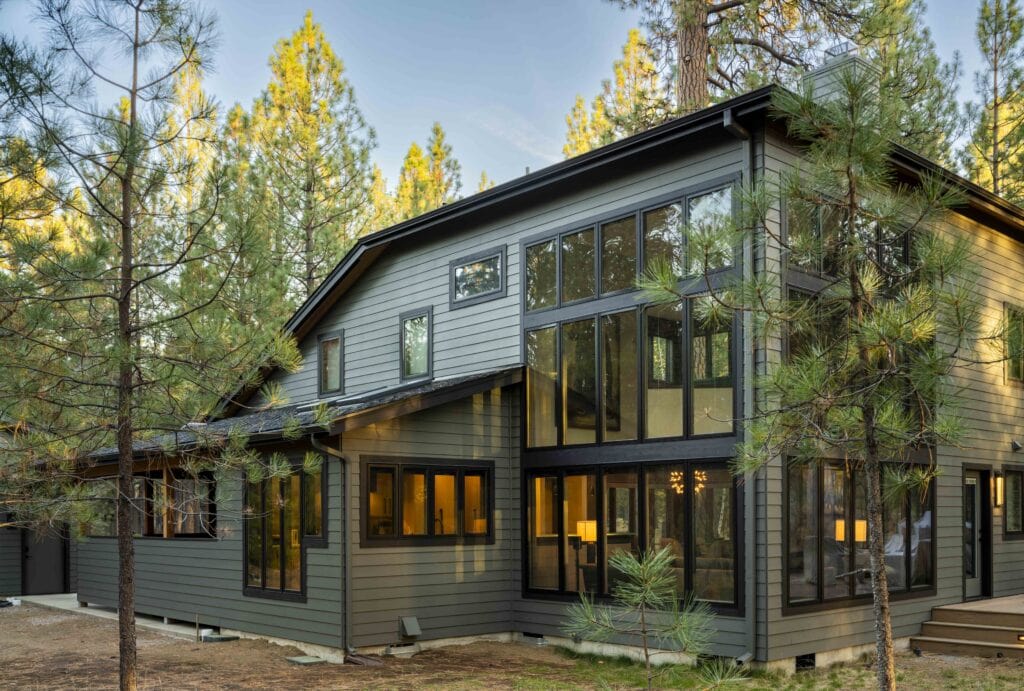exterior shot black butte contemporary whole house remodel in sisters, oregon