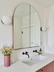 Arched Medicine Cabinet Transitional Bathroom Vanity in Portland