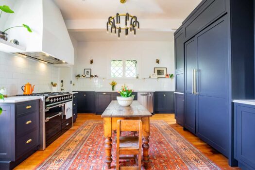 Eclectic Blue Victorian Kitchen remodeled by Neil Kelly Company in Seattle