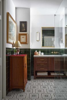 Chinese-Garden Inspired Transitional Bathroom Remodel