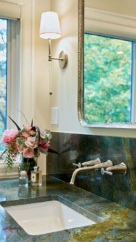 Eclectic traditional garden-inspired bathroom vanity