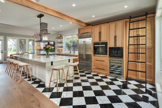 black and white checkered kitchen floor - neil kelly design/build remodeling