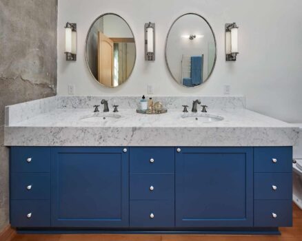 Blue Bathroom Vanity Portland Oregon Kitchen Remodel