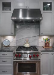 Modern range relocated to the kitchen perimeter