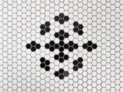 Small Transitional Bath in Northwest Portland, featuring walk-in shower with custom tile work.