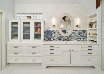 Vancouver Primary Bath and Wetroom including vanity and abundant storage.