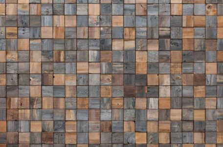 Backsplash featuring Reclaimed Wood - Mid Century Inspired Custom Home In Central Oregon