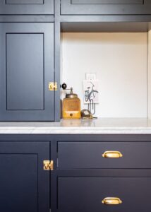 Polo Blue Crystal Cabinet Works cabinets.