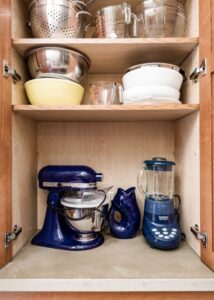 Kitchen appliance storage cabinet.