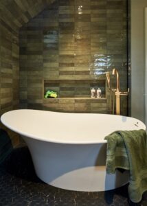 MTI Lily freestanding tub in matte white SculptureStone material.