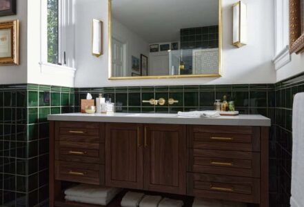 Double sink vanity from Signature Custom Cabinetry.