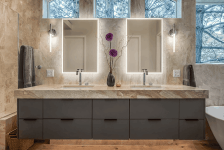 Award-winning bathroom design in the Broken Top neighborhood of Bend, Oregon