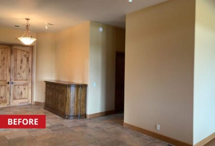 Entry way of a home with an entry stand.